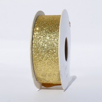 Banda decor 25mmx10m cu glitter auriu