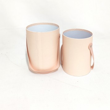 Set cutii din carton cu manere S/2 piersica