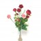 Buchet trandafiri cu eucalypt H:41cm bordeaux