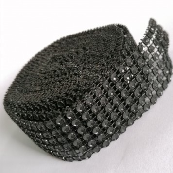 Banda decor stras 3cmx4.57m negru