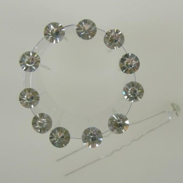 Agrafe cu cristale rotunde s/12