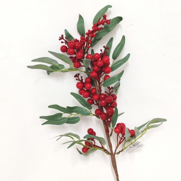 Creanga cu frunze eucalypt/bilute rosu
