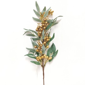 Creanga cu frunze eucalypt/bilute aurii