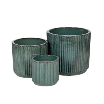 Set ghiveci ceramic Soren Classic verde muschi 22x20,5-38x35cm S3