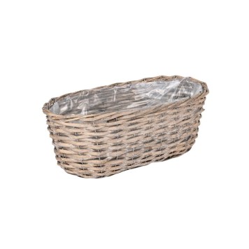 ovális hasított fa tál szürke 40x15cm