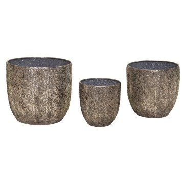 Hadad Monica fém kaspó ezüst szett 23,5x24,5-39,5x35cm S3 - 1